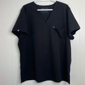 FIGS Catarina One-Pocket Scrub Top. Black. Women’s 2X.